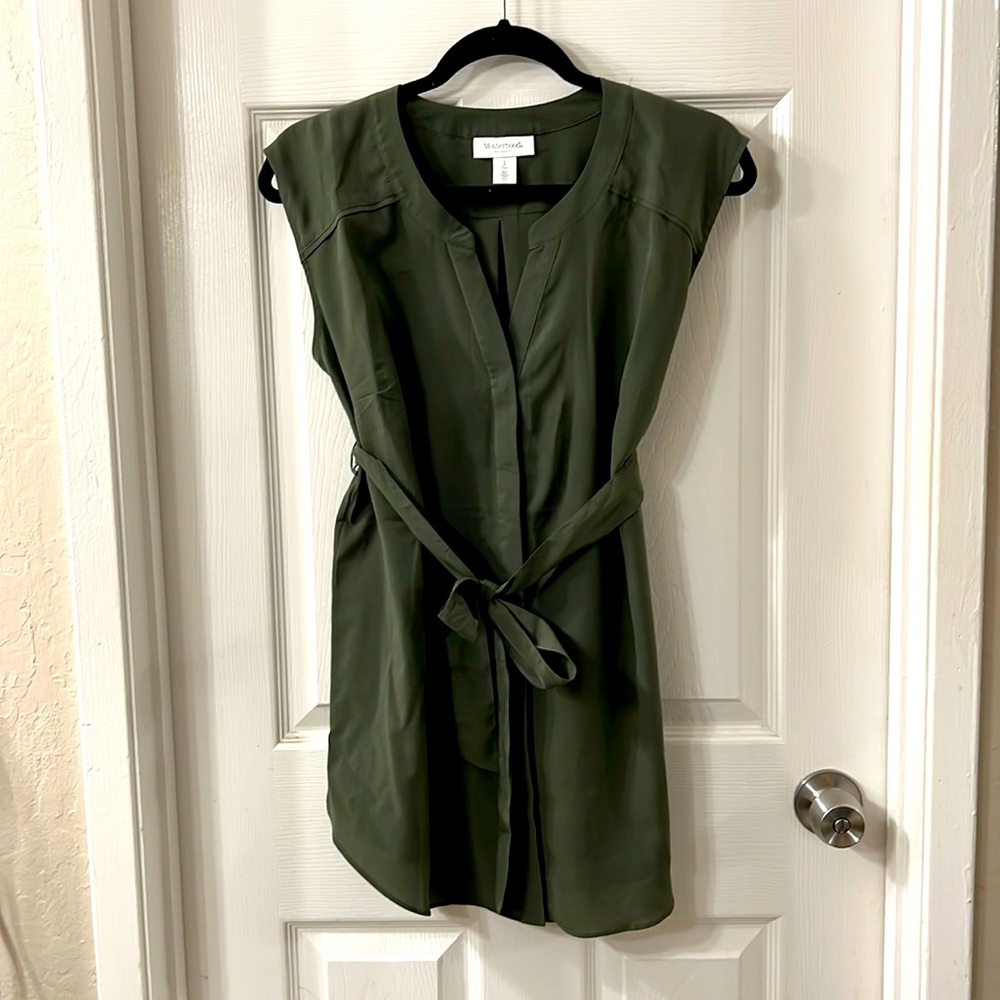 Motherhood Maternity green cap sleeve tie detail tunic
